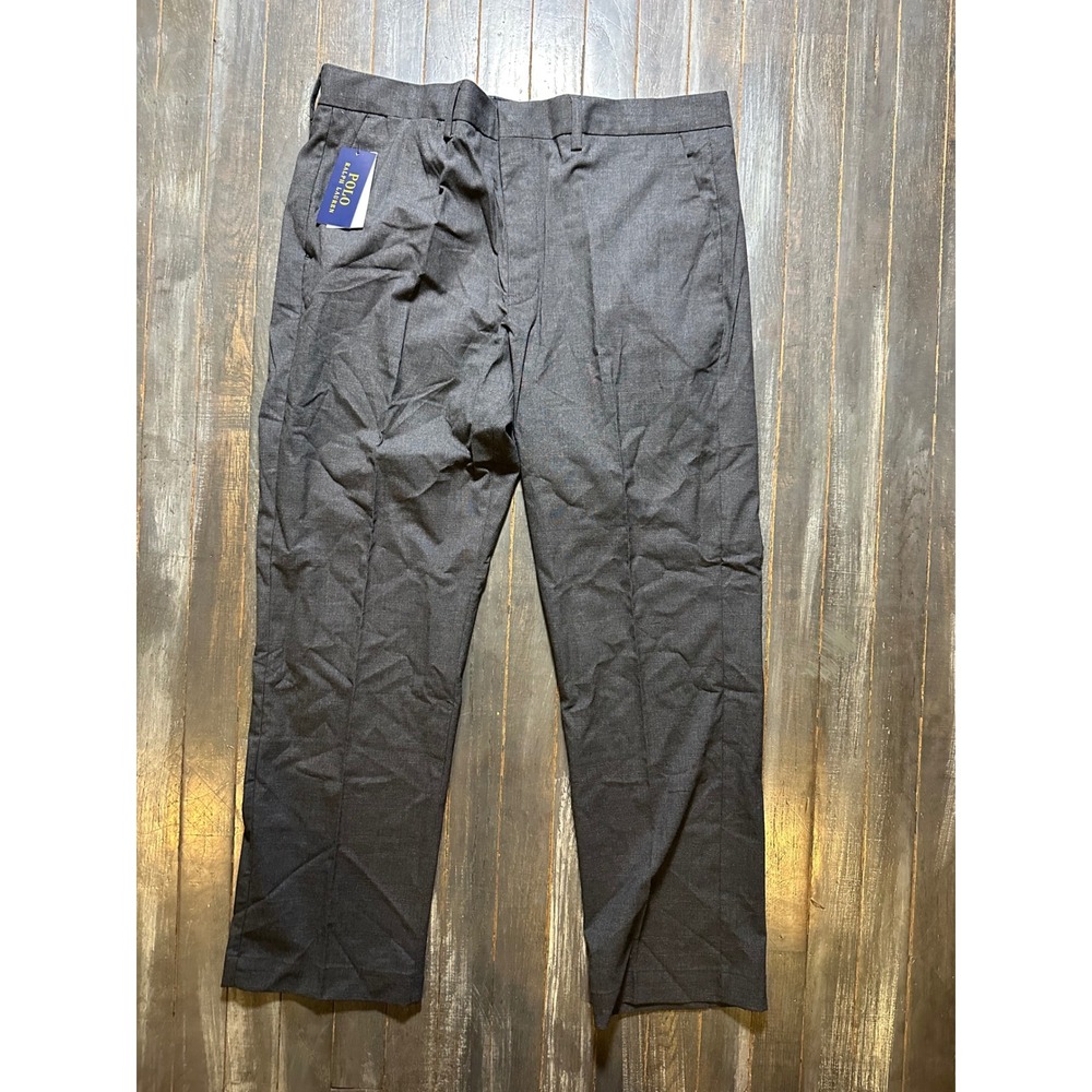 Polo Ralph Lauren Mens Grey Glen Plaid Straight Fit Stretch Wool Dress Pants